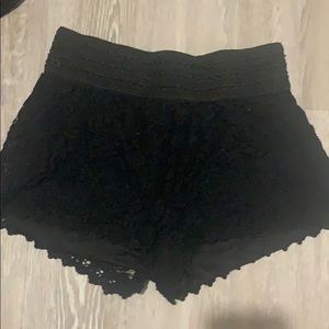 Black lace shorts